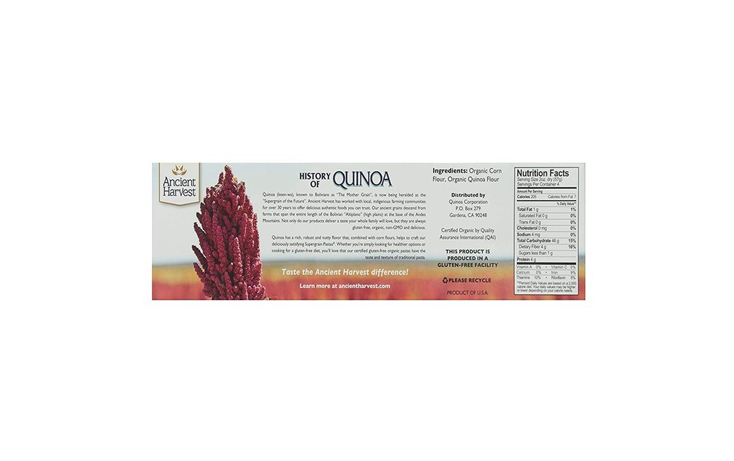 Ancient Harvest Quinoa Supergrain Pasta Gluten Free Linguine   Pack  227 grams